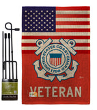 US Coast Guard Veteran - Military Americana Vertical Impressions Decorative Flags HG140618 Made In USA