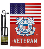 US Coast Guard Veteran - Military Americana Vertical Impressions Decorative Flags HG140618 Made In USA