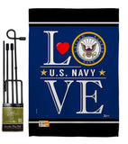 US Navy Love - Military Americana Vertical Impressions Decorative Flags HG140633 Made In USA