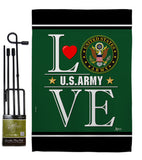 US Army Love - Military Americana Vertical Impressions Decorative Flags HG140635 Made In USA