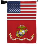 US Marine Corps - Military Americana Vertical Impressions Decorative Flags HG140730 Made In USA