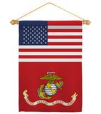 US Marine Corps - Military Americana Vertical Impressions Decorative Flags HG140730 Made In USA