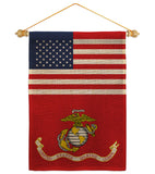 US Marine Corps - Military Americana Vertical Impressions Decorative Flags HG140730 Made In USA