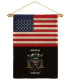 US Special Forces - Military Americana Vertical Impressions Decorative Flags HG140733 Made In USA