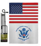 US Coast Guard - Military Americana Vertical Impressions Decorative Flags HG140734 Made In USA