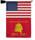 US Marine Bull Dogs - Military Americana Vertical Impressions Decorative Flags HG140735 Made In USA