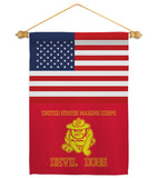 US Marine Bull Dogs - Military Americana Vertical Impressions Decorative Flags HG140735 Made In USA