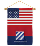 US 3rd Infantry Division - Military Americana Vertical Impressions Decorative Flags HG140741 Made In USA