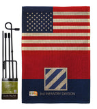 US 3rd Infantry Division - Military Americana Vertical Impressions Decorative Flags HG140741 Made In USA