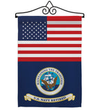 US Retired Navy - Military Americana Vertical Impressions Decorative Flags HG140746 Made In USA