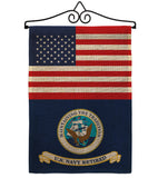 US Retired Navy - Military Americana Vertical Impressions Decorative Flags HG140746 Made In USA