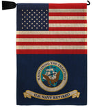 US Retired Navy - Military Americana Vertical Impressions Decorative Flags HG140746 Made In USA