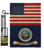 US Retired Navy - Military Americana Vertical Impressions Decorative Flags HG140746 Made In USA