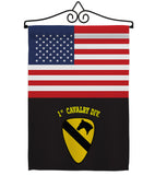 US Black 1st Cavalry - Military Americana Vertical Impressions Decorative Flags HG140750 Made In USA