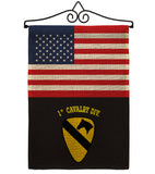 US Black 1st Cavalry - Military Americana Vertical Impressions Decorative Flags HG140750 Made In USA