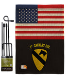 US Black 1st Cavalry - Military Americana Vertical Impressions Decorative Flags HG140750 Made In USA