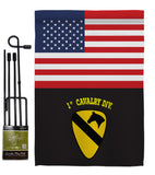 US Black 1st Cavalry - Military Americana Vertical Impressions Decorative Flags HG140750 Made In USA