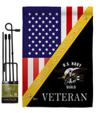 Home of US Navy - Military Americana Vertical Impressions Decorative Flags HG140888 Made In USA