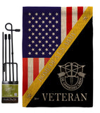 Home of De Opppresso Liber - Military Americana Vertical Impressions Decorative Flags HG140897 Made In USA