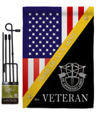 Home of De Opppresso Liber - Military Americana Vertical Impressions Decorative Flags HG140897 Made In USA