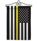 US Thin Yellow Line - Military Americana Vertical Impressions Decorative Flags HG140910 Made In USA