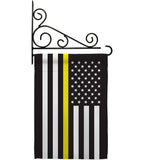 US Thin Yellow Line - Military Americana Vertical Impressions Decorative Flags HG140910 Made In USA