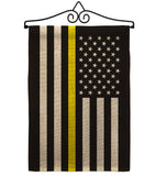 US Thin Yellow Line - Military Americana Vertical Impressions Decorative Flags HG140910 Made In USA