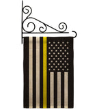 US Thin Yellow Line - Military Americana Vertical Impressions Decorative Flags HG140910 Made In USA