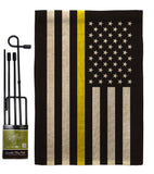 US Thin Yellow Line - Military Americana Vertical Impressions Decorative Flags HG140910 Made In USA