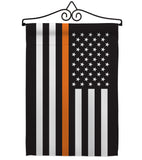 US Thin Orange Line - Military Americana Vertical Impressions Decorative Flags HG140911 Made In USA