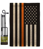 US Thin Orange Line - Military Americana Vertical Impressions Decorative Flags HG140911 Made In USA