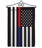 US Thin Red and Blue Line - Military Americana Vertical Impressions Decorative Flags HG140912 Made In USA