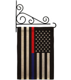 US Thin Red and Blue Line - Military Americana Vertical Impressions Decorative Flags HG140912 Made In USA