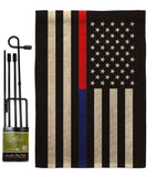 US Thin Red and Blue Line - Military Americana Vertical Impressions Decorative Flags HG140912 Made In USA