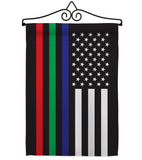 US Thin Blue Green Red Line - Military Americana Vertical Impressions Decorative Flags HG140913 Made In USA