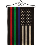 US Thin Blue Green Red Line - Military Americana Vertical Impressions Decorative Flags HG140913 Made In USA