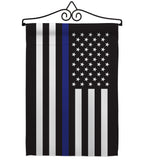 Thin Blue Line - Military Americana Vertical Impressions Decorative Flags HG140914 Made In USA