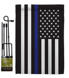 Thin Blue Line - Military Americana Vertical Impressions Decorative Flags HG140914 Made In USA