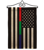 US Thin Blue Green Red Line - Military Americana Vertical Impressions Decorative Flags HG140923 Made In USA