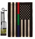 US Thin Blue Green Red Line - Military Americana Vertical Impressions Decorative Flags HG140923 Made In USA