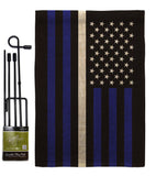 US Thin White Line - Military Americana Vertical Impressions Decorative Flags HG140924 Made In USA