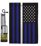 US Thin White Line - Military Americana Vertical Impressions Decorative Flags HG140924 Made In USA