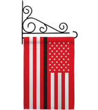 US Thin Black Line - Military Americana Vertical Impressions Decorative Flags HG140925 Made In USA