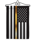 US Thin Gold Line - Military Americana Vertical Impressions Decorative Flags HG140926 Made In USA