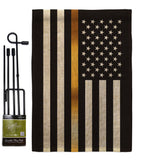 US Thin Gold Line - Military Americana Vertical Impressions Decorative Flags HG140926 Made In USA