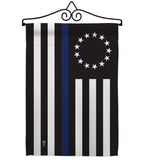 Betsy Ross Blue Line - Military Americana Vertical Impressions Decorative Flags HG140928 Made In USA