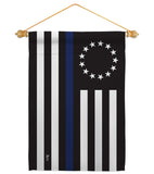 Betsy Ross Blue Line - Military Americana Vertical Impressions Decorative Flags HG140928 Made In USA