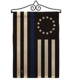 Betsy Ross Blue Line - Military Americana Vertical Impressions Decorative Flags HG140928 Made In USA