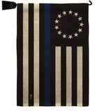 Betsy Ross Blue Line - Military Americana Vertical Impressions Decorative Flags HG140928 Made In USA