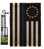 Betsy Ross Blue Line - Military Americana Vertical Impressions Decorative Flags HG140928 Made In USA